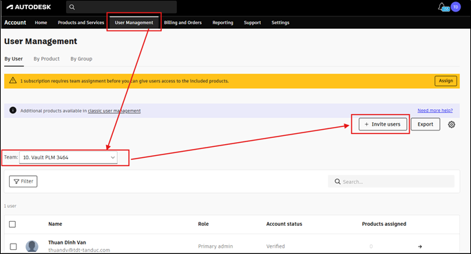 QUY TRÌNH QUẢN LÝ USER - ASSIGN LICENSE AUTODESK